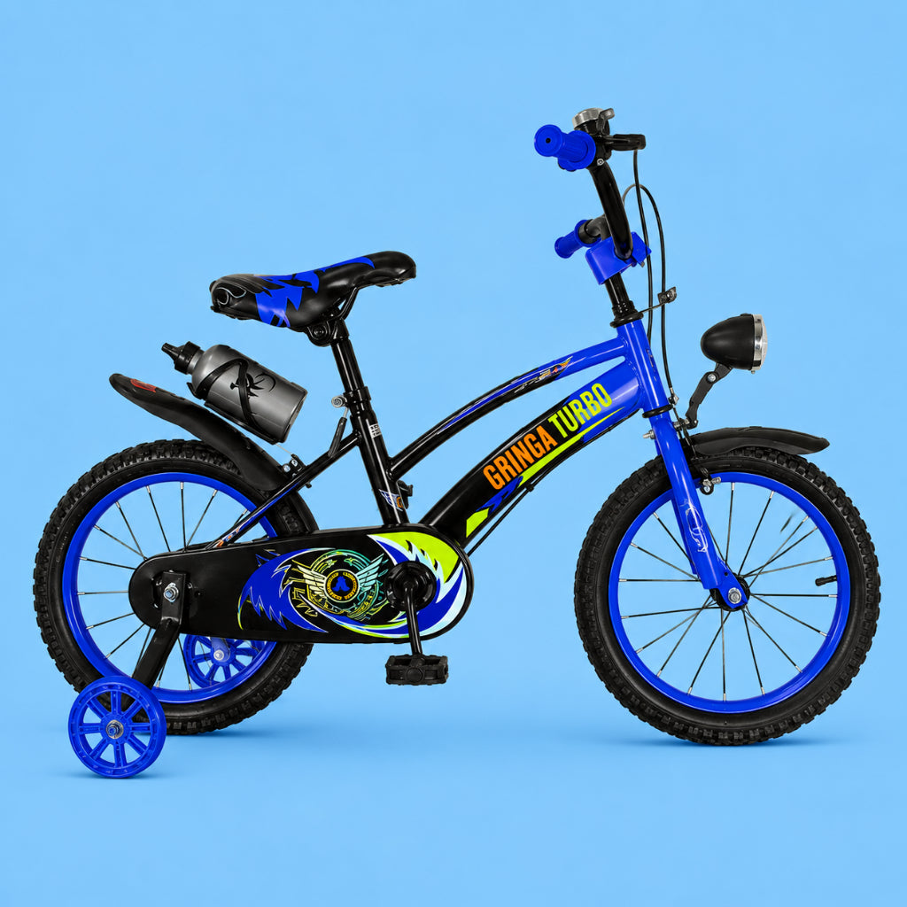 Bicicleta Infantil Aro 20 Old School Azul 9 a 12 Anos LED + Pneu Grosso + Farol